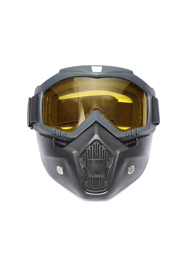 Taktik Yüz Maskesi Özel Kuvvetler Tam Yüz Anti-darbe Gözlük Açık Askeri Fan Toz Ve Sis Geçirmez Sürüş Gözlük Cs Maskesi Yellow