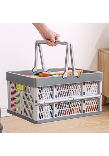 Snapbuy Katlanır Sepet, Alışveriş, Piknik, Market, Taşıma, Depolama Ve Kamp İçin Uygundur Küçük Boy Gri