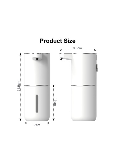 Qianfan Otomatik Köpük Sabunluk, Güç Ve Dişli Ekranı, 380ml Beyaz - Mavi