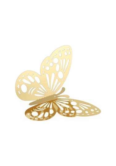 Geeksen Altın 3d Kelebek Duvar Sticker Seti 12 Adet - Dıy Dekoratif Taçlandırma, Yatak Odası, Düğün, Parti Ve Fotoğraf Arka Planı İçin Kaldırılabilir Altın