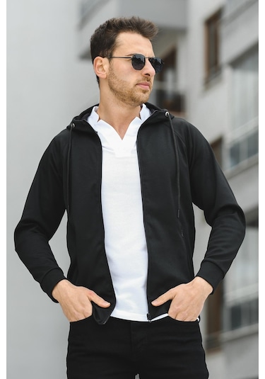 Oksit Yveh Micro İnterlok Kapüşonlu Fermuarlı Hırka Sweatshirt