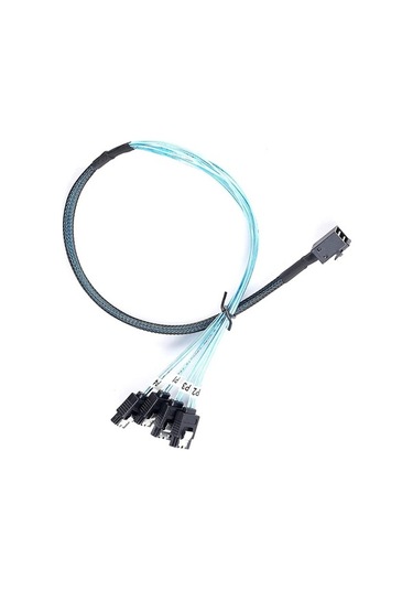 Novahub Mini Sas Sff-8643 Ana Bilgisayar - 7 Pinli 4 Sata Hedef Sabit Disk 6gbps Veri Sunucusu Raid Kablosu, Uzunluk: 1m, Raid Kablosu