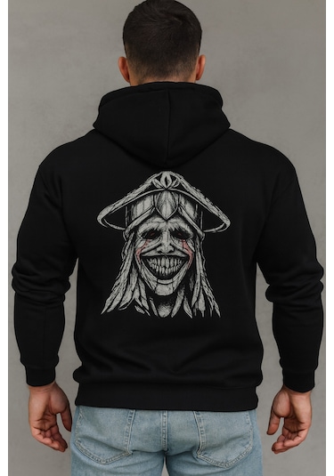 Hmo Store Unisex Dark Hoodie Sırtı Baskılı Özel Model Siyah