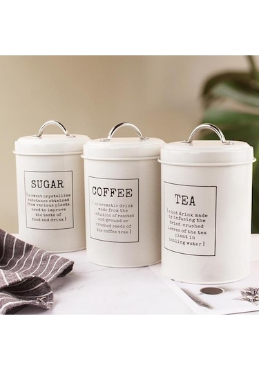 Jzcat 3ü1 Arada Mutfak Depolama Kavanoz Seti - Beyaz