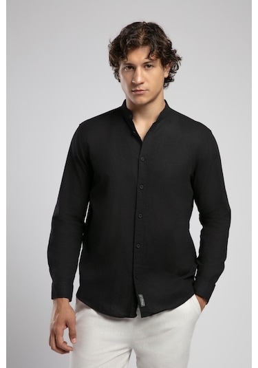 Lee Cooper Julsa Erkek Uzun Kol Dokuma Gömlek-19760 Siyah