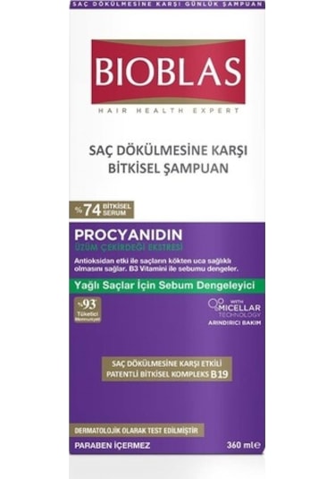 Bioblas Yağlı Saçlar İçin Saç Dökülmesine Karşı Şampuan 360 ML