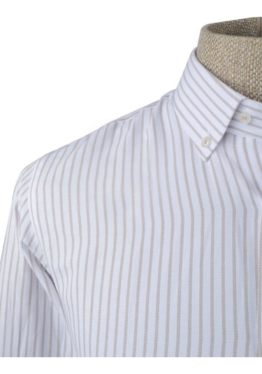 Cengiz İnler İnce King Çizgi Slim Fit Erkek Gömlek 001