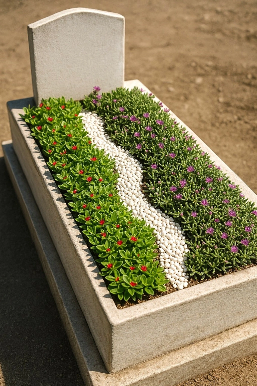 Mezar - Kabir Çiçekli Bitki Seti - 90 Adet 2 Çeşit Yer Örtücü Bit