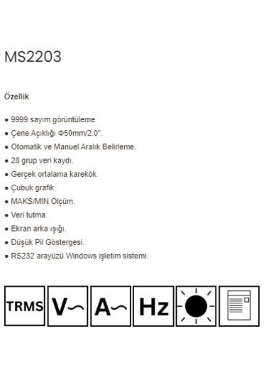Mastech Ms2203 Üç Fazlı Dijital Güç Pensampermetre