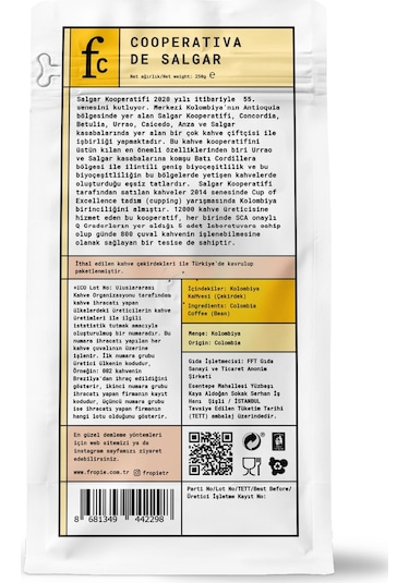 Fropie Nitelikli Kahve Kolombiya Öğütülmüş 250 G