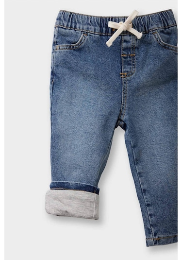 Defacto Erkek Bebek Beli Bağcıklı Jean Pantolon F3790a525aunm28 Mavi-nm28