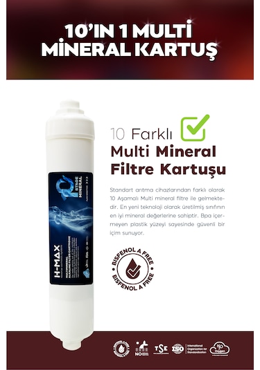 8 Litre 15 Aşama Mineralli 75 Gpd Su Arıtma Cihazı Hmaxs3512