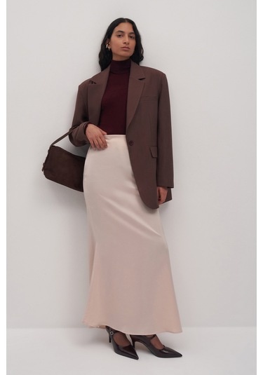 Maxi Saten Etek Ekru