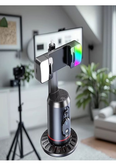 360 Yüz Takipli Rgb Işıklı Profesyonel Gimbal Tripod Telefon Sabitleyici Fotoğraf & Video