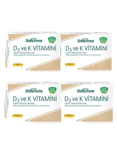 4 Adet Shiffa Home D3 Ve K2 Vitamini 1300 Mg Softjel