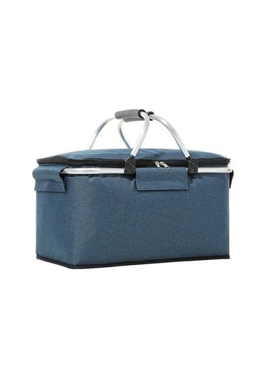 Dancemonkey Katlanır Piknik Sepeti Oxford Kumaş Yalıtımlı Sepet - Çok Fonksiyonlu Piknik Çantası-mavi Mavi