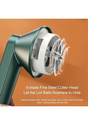 Besthome1 Şarj Edilebilir Yeşil Yün Tüy Toplama Makinesi Ev Ve Çamaşır Bakımı İçin Portatif Yumuşak Kumaş Yeşil