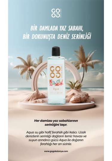 Gogo Aqua Kolonya 250ml Cam Şişe