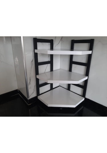 Akıs Home  Üçlü Tezgah Üstü Köşe Raf Beyaz