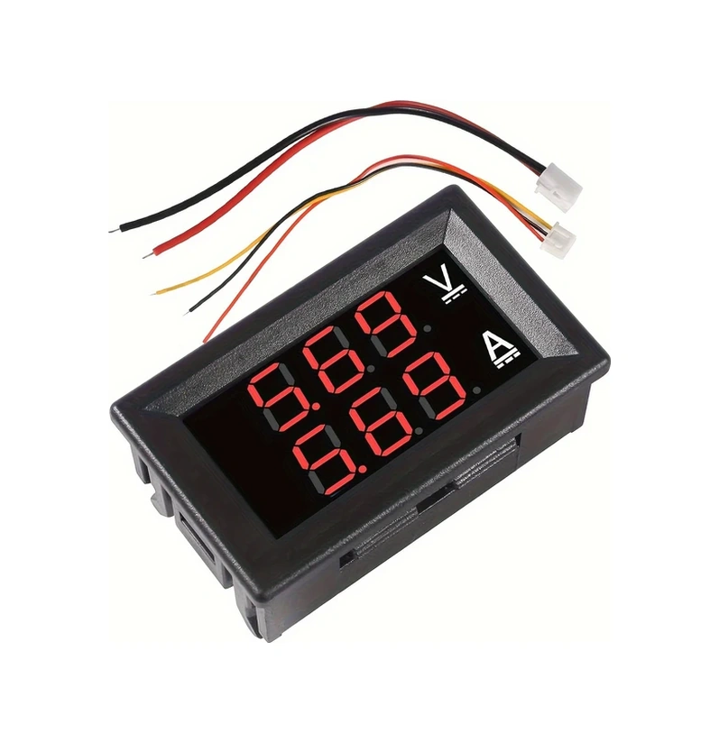 Meridiangoods Kırmızı 0.28" Dijital Led Voltmetre Ampermetre Dc 0-100v 10a Panel Ölçer