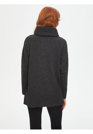 Degaje Yaka Triko Bluz 69642 U69642154 Antrasit Melanj