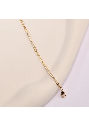 14 Ayar Altın Minimal Ataç Zincir Bileklik, İnce Ve Zarif Kadın Bilekliği Altın