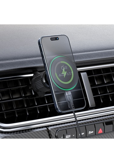 Acefast D33 Havalandırma İçin Manyetik Kablosuz Şarj Araç Tutucusu Qi2 Sertifikalı