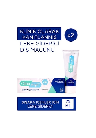 Clinomyn Smokers Sigara İçenler İçin Diş Beyazlatan Diş Macunu 2 x 75 ML