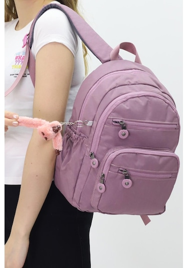 Sevimli Peluş Figürlü Günlük Kadın Sırt Çantası Şık, Kullanışlı, Okula Ve Seyahate Uygun AÇIK PEMBE