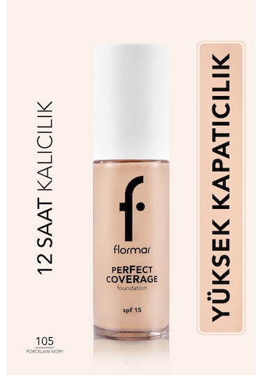 Flormar Perfect Coverage Yüksek Kapatıcı Fondöten 105 Porcelain Ivory