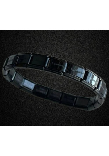 Çelik Bileklik İtalyan Charm Model Unisex Erkek Kadın 3 Mm 18 Cm Siyah Black Siyah