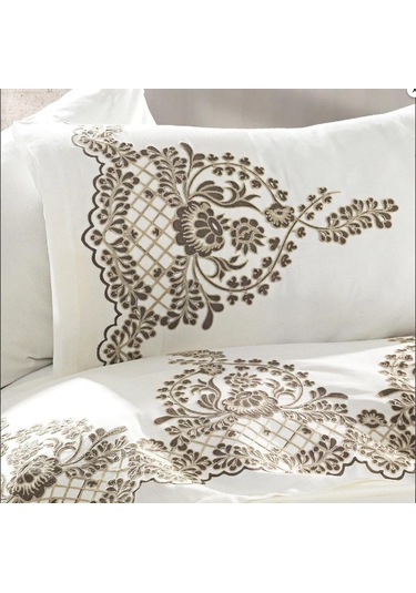 Nazik Saten Nevresim Takımı Çift Kişilik Monza Vizon Diğer