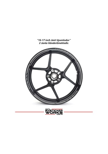 Motosiklet Jant Şeridi Jant Sticker Dekor Model Parçalı Desen Sticker Set Gri