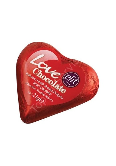 Elit Love Chocolate Kalp Çikolata 21 Gr 12 Adet