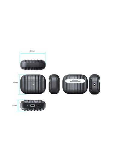 Noktaks - Airpods Pro 2 Uyumlu - Kılıf Darbelere Karşı Dayanıklı Koruyucu Silikon Kılıf Airbag 30 - Gri - T25617 Gri