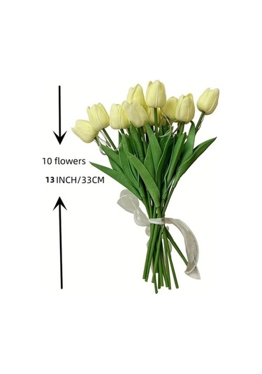 Fastbuy Pil Güçlü Lale Işık Ampulleri Beyaz Pembe 10 Adet Canlı Sarı Turuncu Ev Dekorasyon Hediye Sepeti Çiçek Tasarımı Beyaz - Pembe