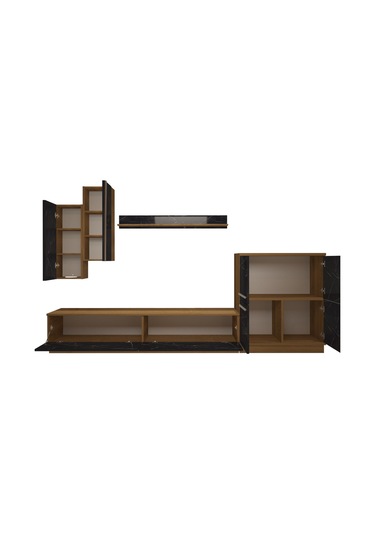 Decoraktiv Eko 6b Mdf Std Tv Ünitesi Tv Sehpası Pera - Siyah Mermer