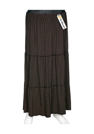 Hesna Kadın Nursel Lastikli 3 Kat Astarsız Siyah Penye Etek D33 Siyah