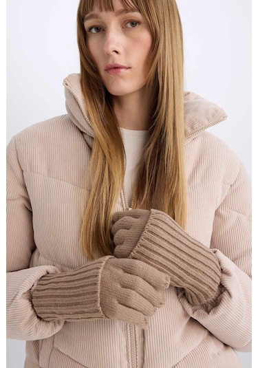 DeFacto Kadın Triko Eldiven C6843AX24WNBN62 Kahve