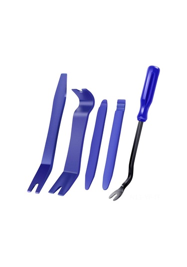 Yifomall Araç İç Aksesuar Sökme Takma Takımı - 5 Parça Mavi Set Kriko Çubuğu + Tornavida - Dayanıklı Ve Pratik