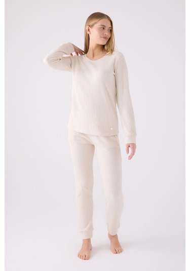 Pierre Cardin Kadın Krem Pijama Takımı Pc8922-s-v1 Krem