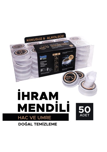 İhram İçin Hac - Umre Alkolsüz Ve Kokusuz Mendil 50 Adet