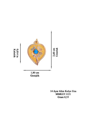 Moom Mücevherat Kadın 14 Ayar Altın Çiçek Desenli Mavi Taşlı N11.40188