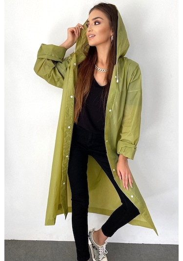 Marlux M21M Unisex Kapüşonlu Çıtçıtlı Eva Yağmurluk - Haki