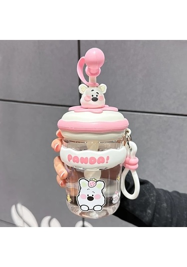 Wangxi Su Bardağı Kırmızı Pembe 550 Ml Karıştırma Bardağı Yüksek Görünümlü Sevimli Pipetli Taşınabilir Büyük Kapasiteli Kırmızı Pembe