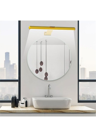 Youtek Magneetik Duvar Aydını, Dokunmatik Ve Uzaktan Kumandalı, 3 Renk Tonu 2600k-6000k , Sürekli Parlaklık Ayarı, Hafıza Fonksiyonu, Zamanlayıcı, 4500mah Pil, Altın Siyah