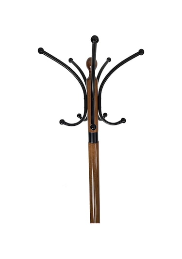 Tolunay Portmanto Ayaklı Askılık - Boyalı Bambu X Model Ceviz