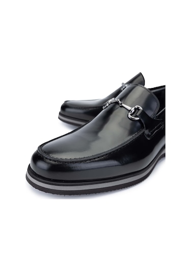 Tamer Tanca Erkek Hakiki Deri Siyah Açma Loafer Ayakkabı 183 30351 Erk Ayk Y24 Sıyah Acma