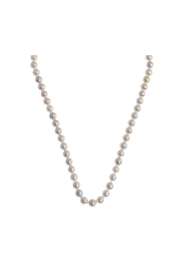 Aşina Gümüş 8 Mm. Mayorka Inci Kolye 925 Ayar Gümüş Sevgiliye Hed