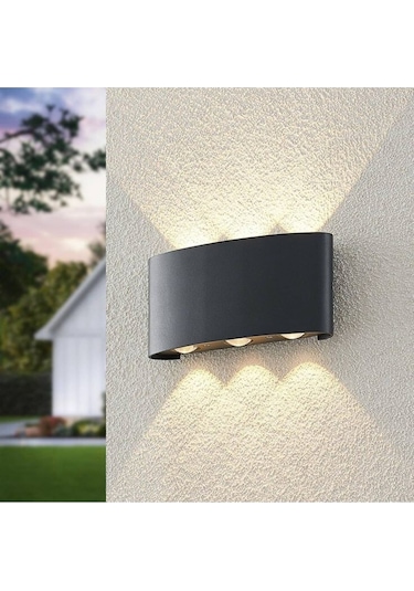 5 Adet 10 Watt Gün Işığı Ledli Işık Süzmeli Dekoratif Led Aplik Salon Balkon Ünite Üstü Aplik Siyah